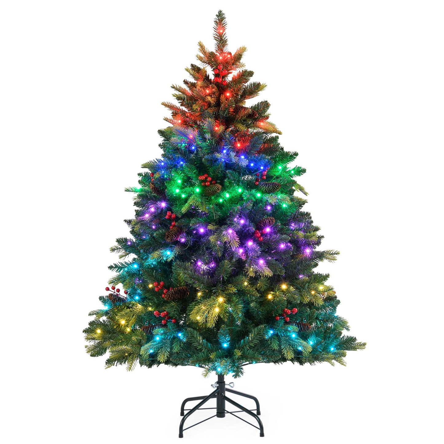 Artificial Christmas Tree Hinged Xmas Tree with Branch TipsA and Natural Pine Cones
