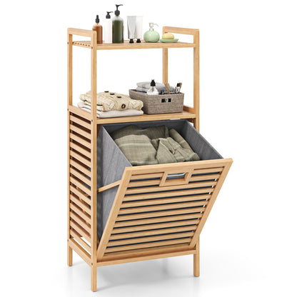 Tilt out Laundry Hamper with 2 Tier Storage Shelves
