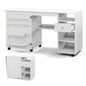 Folding Sewing Table with Storage Shelves and Trays