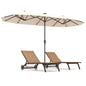 12 Heavy Duty Ribs Extra Large Sun Umbrella with 108 LED Solar Lights and Crank Handle