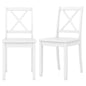 Dining Chairs Set of 2, Wooden Kitchen Chairs with Curved Cross Back Backrest