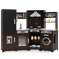 Corner Wooden Play Kitchen with Lights Sounds Toy Kitchen Playset