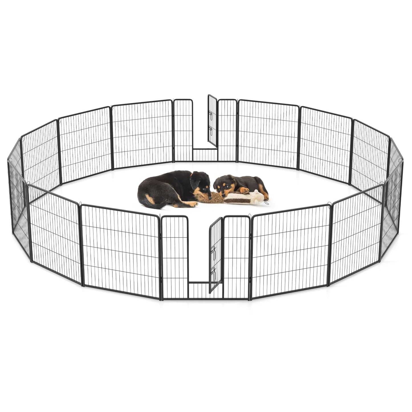 16 Panel 80cm Height Pen Fence with Lock and Large Door