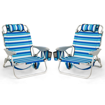 Folding Backpack Beach Chair, Adjustable Position Camping Chair