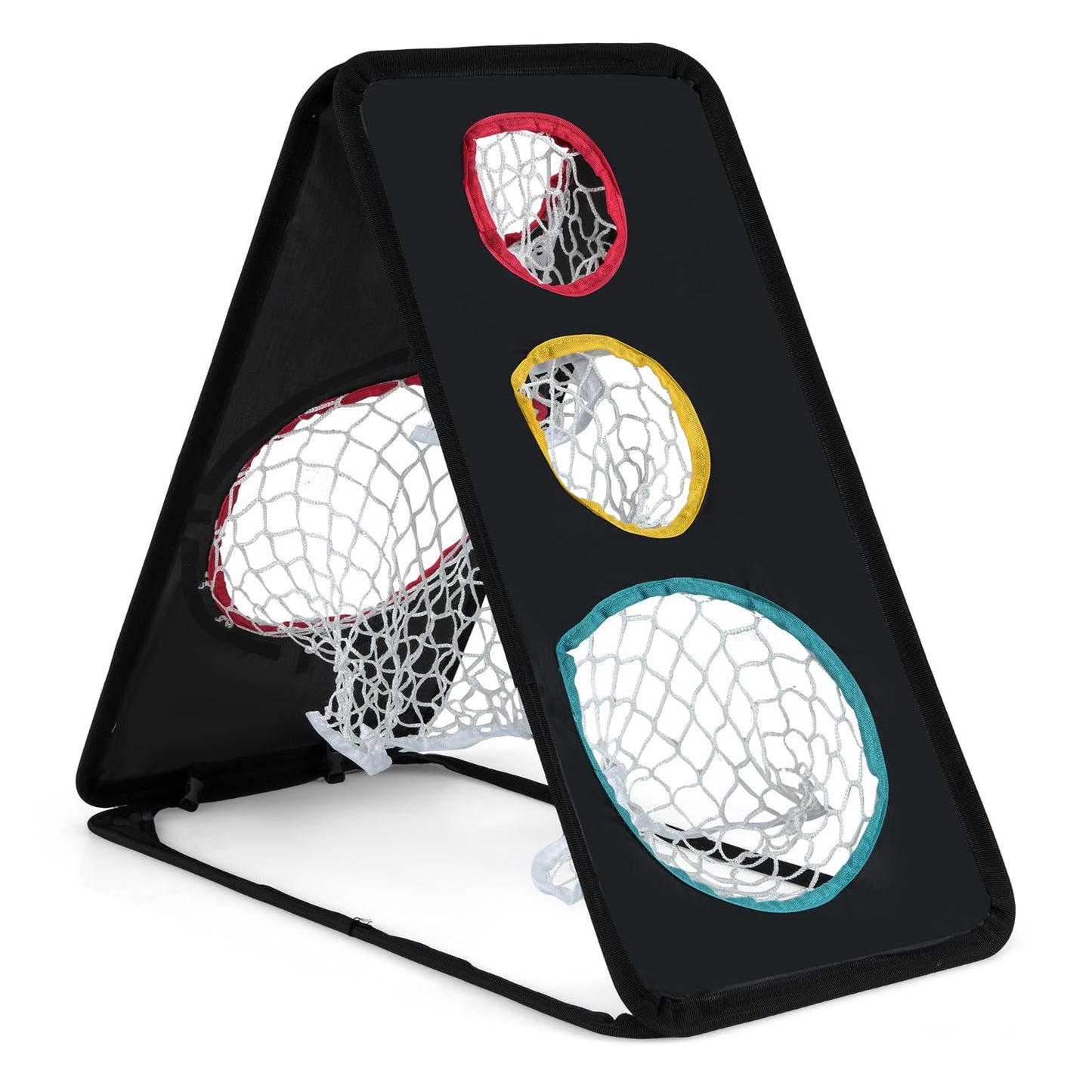 Dual-Sided Golf Chipping Net, Triple Target Golf Practice Net with 5 Target Holes