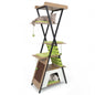 Multi-level Cat Tree, 185CM Wooden Cat Tower with Elevated Perch