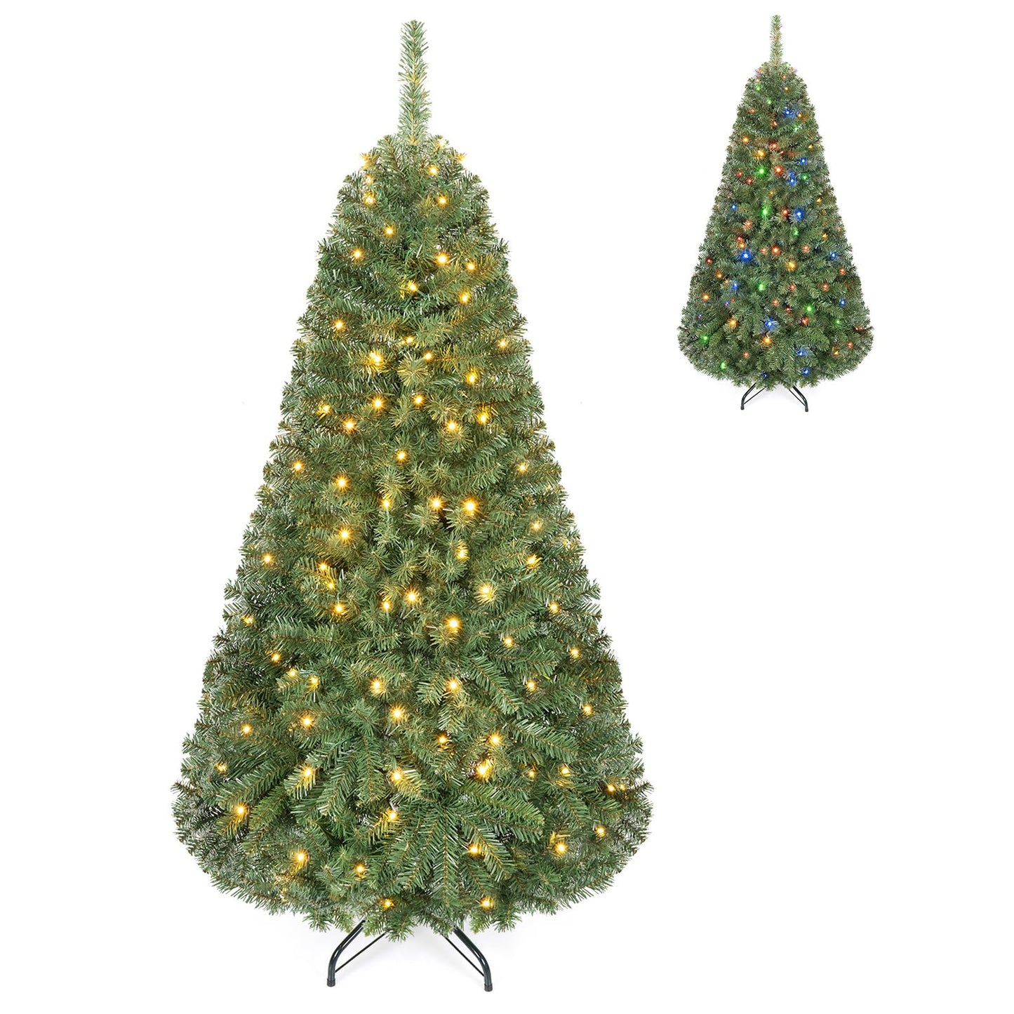 5FT Pre-Lit Artificial Christmas Tree, Hinged Xmas Tree