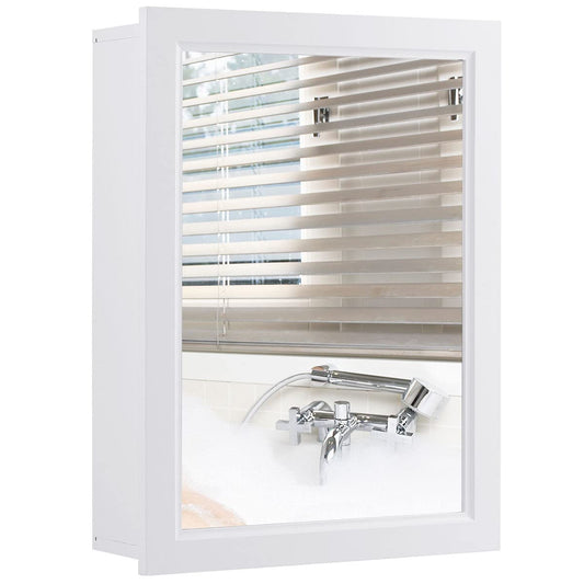Adjustable Wall Mounted Storage Cupboard with Mirror for Bathroom