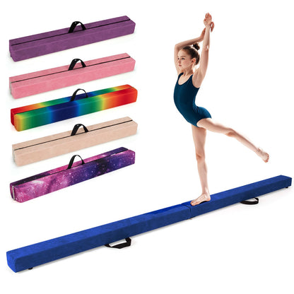 8 FT Folding Gymnastic Beam with Anti-slip Base for Toddler
