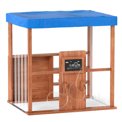 Outdoor Gas Station Playset with Canopy