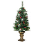 4FT Christmas Tree, Small Artificial Xmas Trees with Pine Cones and Base