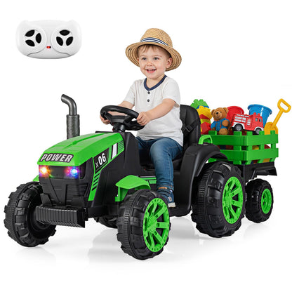 24V Ride On Tractor with RGB LED Headlights and Parent Remote Control
