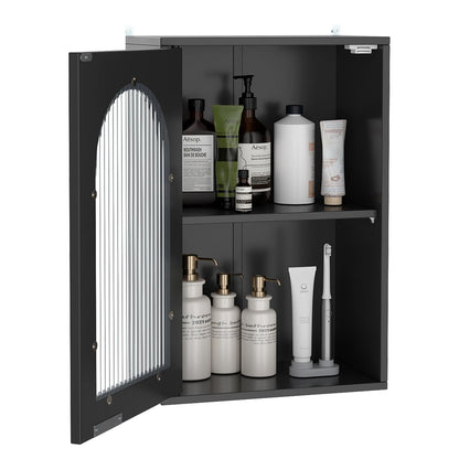 Bathroom Wall Cabinet, Wall-Mounted Wooden Storage Cupboard