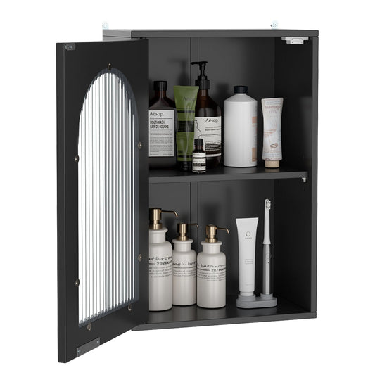 Bathroom Wall Cabinet, Wall-Mounted Wooden Storage Cupboard