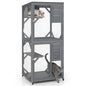 Wooden Cat House, Kitty Cage with Water-resistant Asphalt Roof