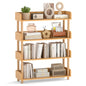 Sturdy Pine Wood, Elevated Guardrails, Free Standing Open Shelving Unit Plant Stand
