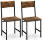 Dining Chairs Set of 2, Metal Frame Kitchen Chairs with Slanted Backrest
