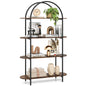 4-Tier Arched Bookshelf, 156cm Metal Frame Bookcase Shelving Unit