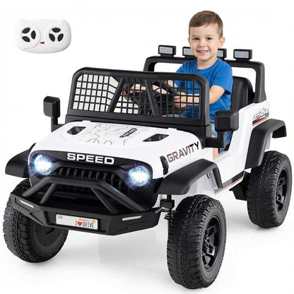 24V Kids Ride on Car with Remote Control, LED Lights, Horn