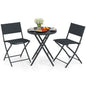 Folding Patio Bistro Set, 3 Piece Garden Furniture Set
