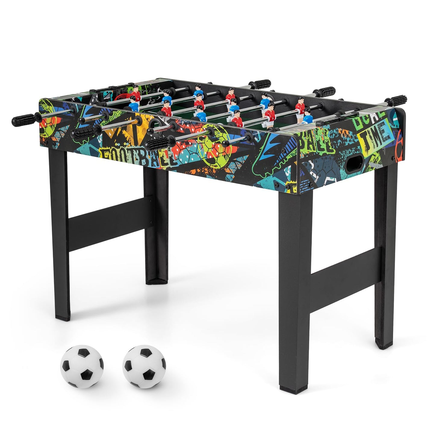 3ft Football Table, 2-in-1 Foosball Game Table with Detachable Legs & 2 Balls