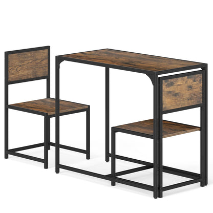 Dining Table and Chairs Set, Breakfast Table Furniture with 2 High Back Chairs