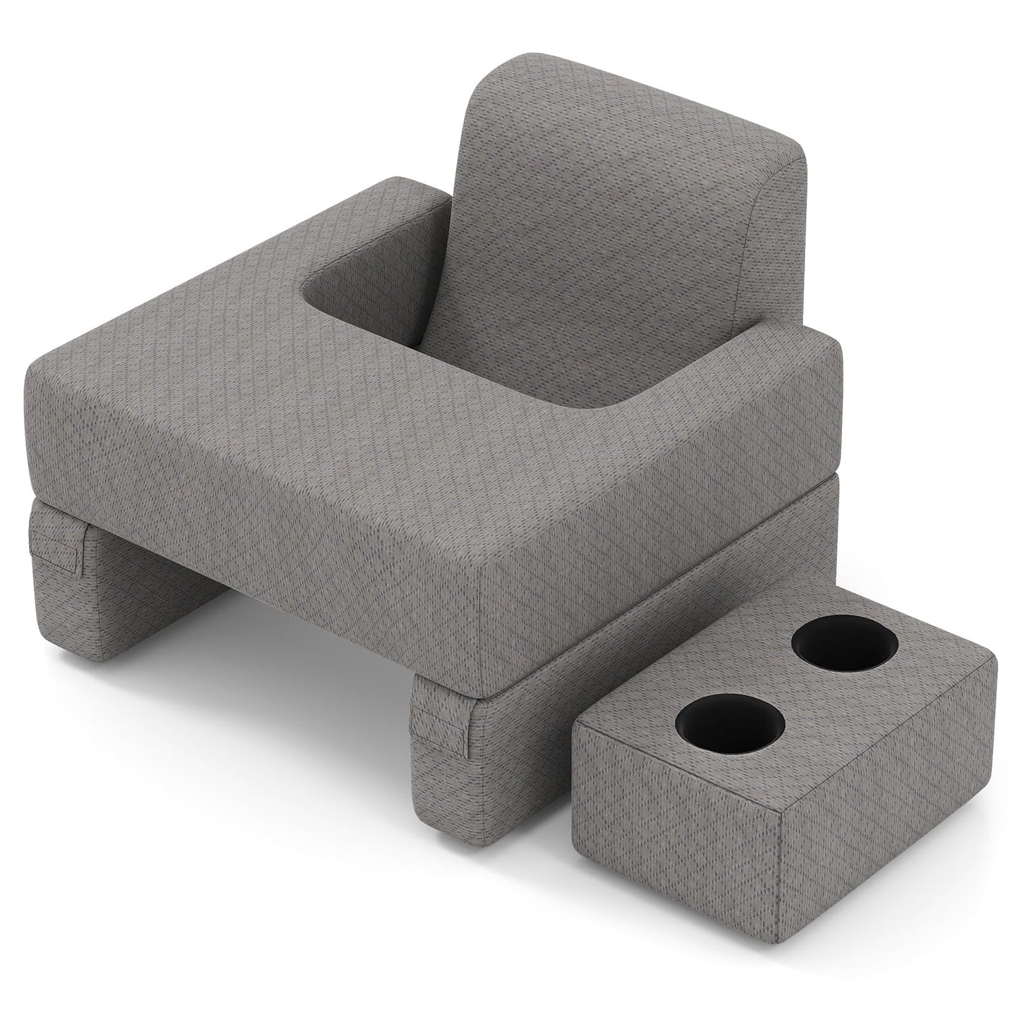 3-Piece Reading Pillow Set with Coaster Back Cushion and Storage Pocket