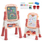 4-In-1 Double Side Easel for Toddler with Magnetic Chalkboard