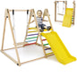 3-in-1 Foldable Indoor Jungle Gym Wooden Climbing Toys with Swing