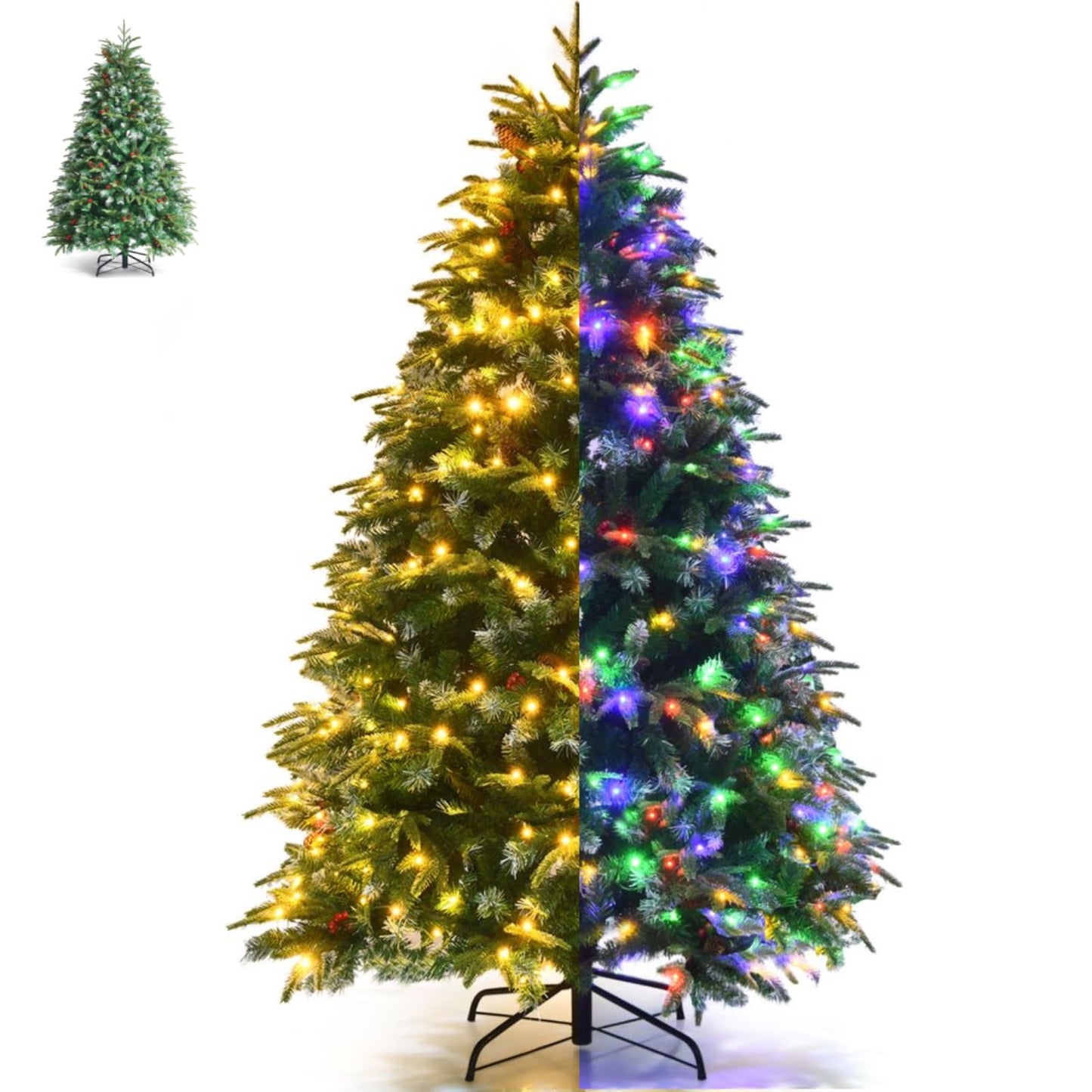 150/180/210 CM Artificial Christmas Tree with LED Lights and Tips