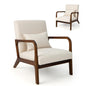 Modern Accent Chair with Lumbar Pillow and Rubber Wood Frame