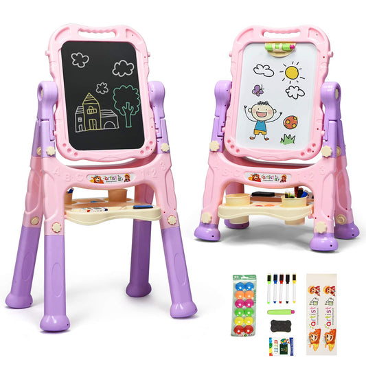 Kid's Double Sided Boards Easel Magnetic Painting Art
