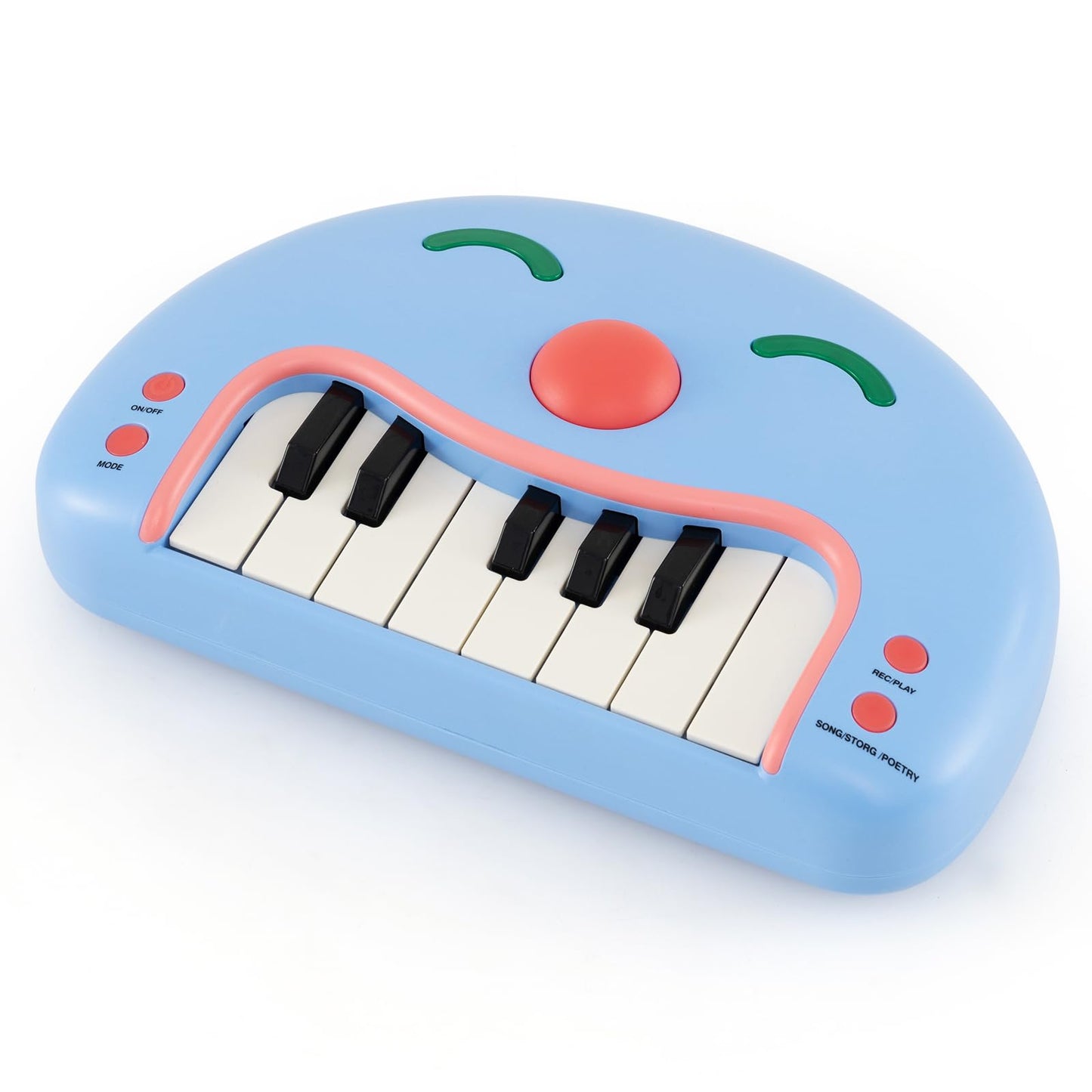 13-Key Kids Piano Keyboard Interactive Toy Digital Piano with Smiling Face