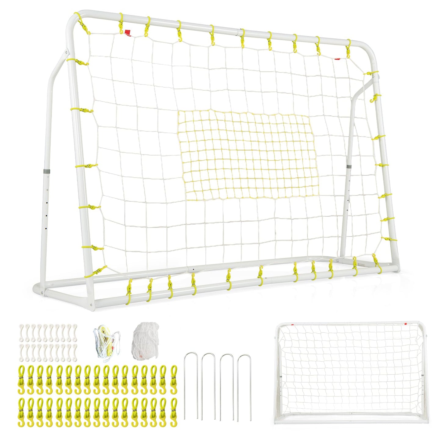 6.1 ft x 4 ft Weatherproof Angle-Adjustable Rebounder Net Football Training Equipment