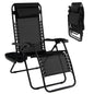 Folding Zero Gravity Chair Patio Sun Lounger with Removable Pillow