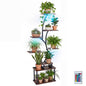 Plant Stand with Grow Lights, 158cm Tall 8-Tier Corner Metal Plant Shelf Flowerpot Holder