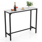 GiantexUK 120cm Bar Table Metal Frame Rectangular Dining Table with Footrest & Adjustable Foot Pads