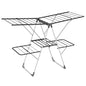 2-Level Foldable Clothes Airer Dryer Horse with Height-Adjustable Wings