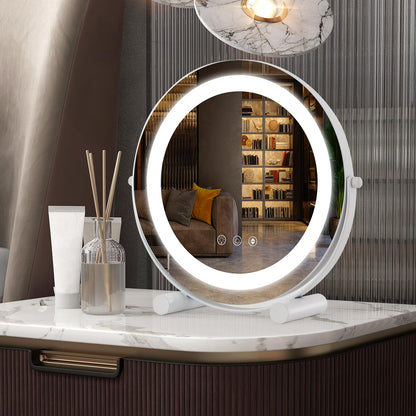 30 CM LED Light Up Round Mirror with 3 Colours and Adjustable Brightness