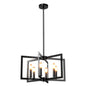 6-Light Black Farmhouse Chandelier with Adjustable Height