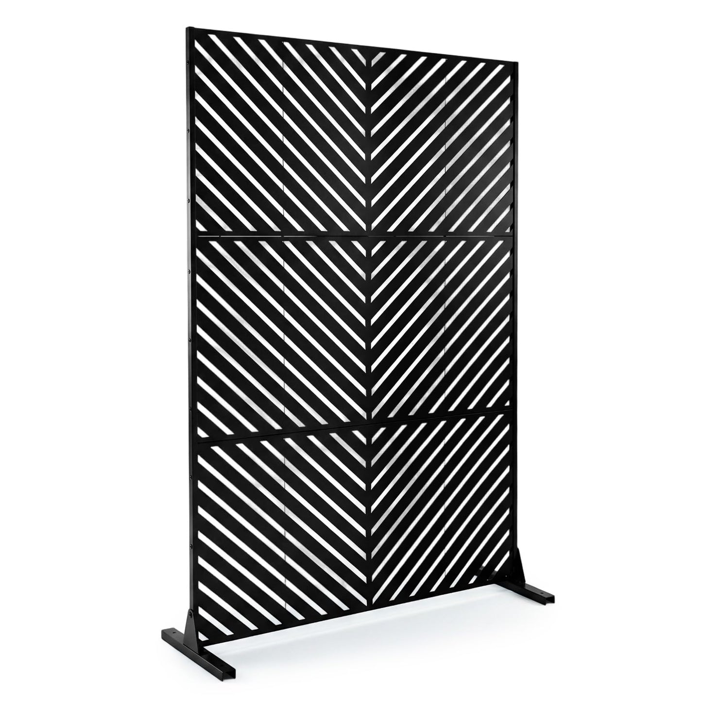 183 CM Freestanding Metal Outdoor Privacy Screen for Patio Garden