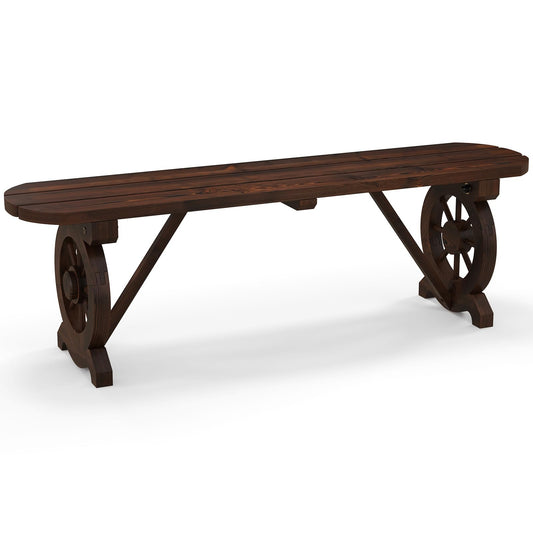Wagon Wheel Shape 2-Seater Garden Bench