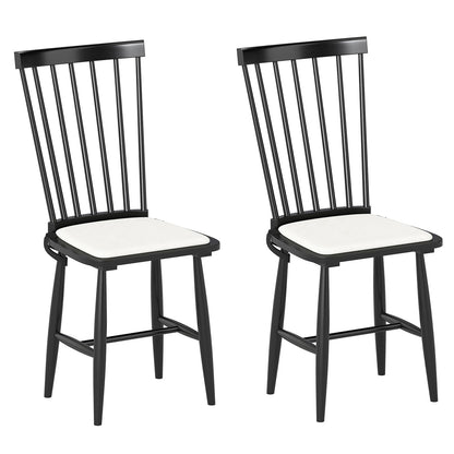 Windsor Dining Chair Set of 2 with Spindle Back for Kitchen and Restaurant