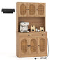 Kitchen Storage Cabinet with Charging Station and 6 Rattan Doors