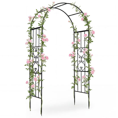 Garden Arch, Heavy Duty Metal Roses Vines Climbing Plants Support Archway