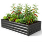 Galvanized Raised Garden Bed 123 x 64 x 29 cm Outdoor Metal Planter Box