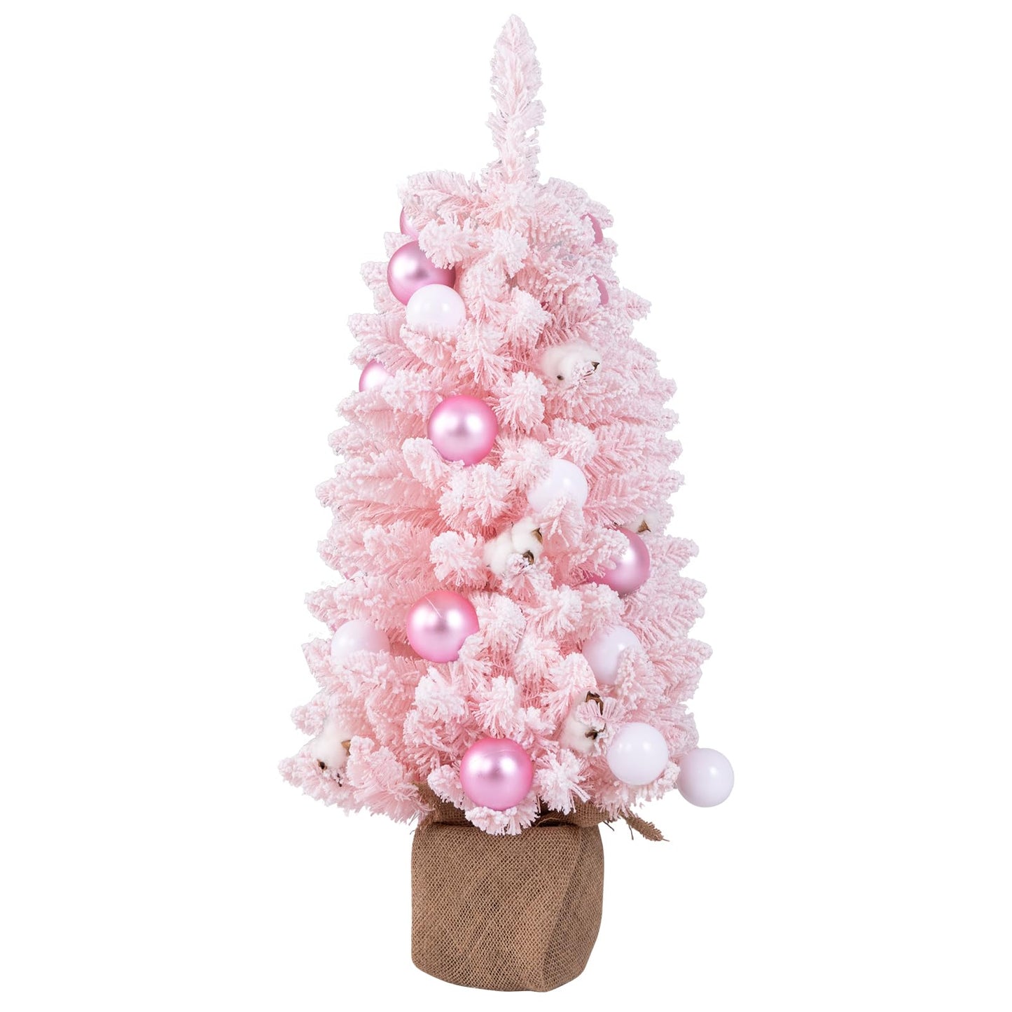 90 CM Artificial Mini Christmas Tree with 12 Natural Cotton Balls