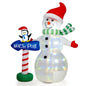 6 FT/180 CM Christmas Inflatable Snowman, Penguin & North Pole Sign