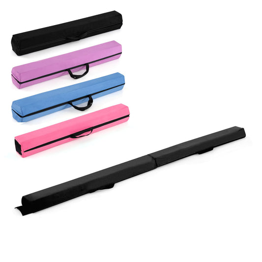 210 CM Folding Balance Beam with Removable Suede Cover and Non-slip Bottom
