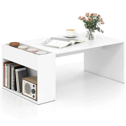 Coffee Table 85cm Coffee Table with Double Layer Storage Space